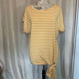 Yellow and White Striped Top